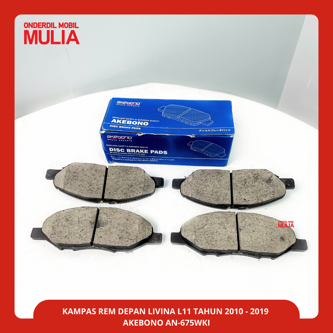 RAKE PAD KAMPAS REM DEPAN LIVINA L11 TAHUN 2010 - 2019 AN-675WKI AKEBONO